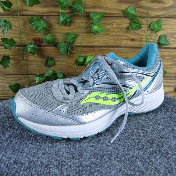 Saucony Cohesion Running Shoes Women 9 Wide Silver Mesh Athletic Cushioned - Picture 1 of 8